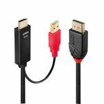  "Lindy-- Video- / Audiokabel - DisplayPort / HDMI - DisplayPort (M) bis USB, HDMI (M) - 1,0m - abgeschirmt - Schwarz - rund, 4K Unterst-Lindy-Hardware/Electronic"