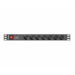 Lanberg - Lanberg PDU-07F-0200-IEC-BK unidad de distribuci�n de energ�a (PDU) 7 salidas AC 1U Negro