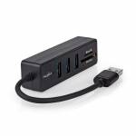 Nedis - USB-Hub- USB-A Stecker- 3x USB A Buchse- 5-Port port s- 3.2 Gen 1- (CCGB61250BK01)