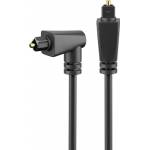 Wentronic - Goobay Lichtwellenleiterkabel, 2 m, Schwarz - Toslink-Stecker > Toslink-Stecker 90, Schwarz (41595)