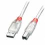 Lindy - LINDY USB 2.0 Kabel Typ A/B transparent M/M 0.5m