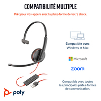 Hp Poly - HP Inc. Poly Blackwire 3210 - Blackwire 3200 Series - Headset - On-Ear - kabelgebunden - USB-C - Schwarz - Zertifiziert f�r