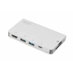 Digitus - DIGITUS Dockingstation USB3.0/C 6Port Travel Dock 4K silber