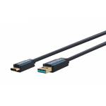 Clicktronic - clicktronic USB 2.0 Cable [1x USB 3.0 connector A - 1x USB-C? Plug] 0.5 m Blue clicktronic (45123)