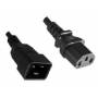 Microconnect - - Spannungsversorgungs-Verlngerungskabel - IEC 60320 C20 zu IEC 60320 C13 - 1 m - Schwarz