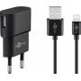Wentronic - goobay Apple Lightning charger set - Netzteil - 5 Watt - 1 A (USB) - auf Kabel: Lightning - Schwarz - fr Apple iPad/iPhone