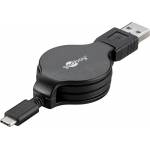 Wentronic - Goobay USB-C? Lade- und Synchronisationskabel, ausziehbar, Schwarz, 1 m - fr Gerte mit USB-C? Anschluss, Schwarz (45