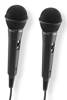 Hama - Dynamisches Mikrofon Karaoke, Klinkenkabel 2,5m + Adap., Ein/Aus, 2er-Set (00046002)