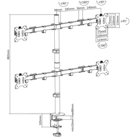 Manhattan - Tischhalterung Fr 4 Lcd-anzeigen - Stahl - 4