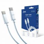 3mk - Kabelis USB 3MK USB-C - USB-C 2 m Baltas (brak) (5903108464543)