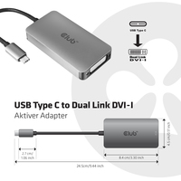 Club 3d - Adapter USB-C 3.1 => DVI-I *Club3D* Dual Link aktiv