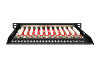 Digitus Cat.6a Slim Patchpanel, Geschirmt, 12-port, 0, 5he, 10sw 1
