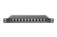 Digitus Cat.6a Slim Patchpanel, Geschirmt, 12-port, 0, 5he, 10sw 1