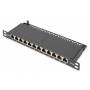 Digitus Cat.6a Slim Patchpanel, Geschirmt, 12-port, 0, 5he, 10sw - DIGITUS Cat.6A Slim Patchpanel,geschirmt,12-Port,0,5HE,10sw