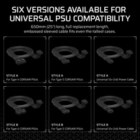 Corsair - CORSAIR Style A - Stromkabel - PCI Express 16-polig (M) nach oben angewinkelt zu PCI Express 16-polig (M) - 65 cm - Schwarz