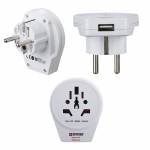 Fr 2- Und 3-pol Hama Reiseadapter World To Europe Usb - Adaptador de viaje Hama World to Europe USB, para dispositivos 2 y 3 pines, 1x USB (00223475)