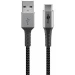 Wentronic - Goobay 49295, 0,5 m, USB C, USB A, USB 2.0, Schwarz, Grau