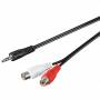 Wentronic - Goobay 3,5mm-Klinke-/Cinch-Adapterkabel, Schwarz, 1.5 m - Klinke 3,5 mm-Stecker (3-Pin, Stereo) > 2x Cinch-Buchse (Audio links/r