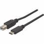 Exertis Connect - USB 2.0 Kabel, USB St. C / USB St. B, schwarz, 1,0 m Kabel USB Type-C 2.0 Stecker > USB 2.0 B Stecker 1,0 m (150304)
