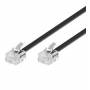 Wentronic - Goobay Modularanschlusskabel, Schwarz, 10 m - RJ11/RJ14-Stecker (6P4C) auf RJ11/RJ14-Stecker (6P4C) (50319)