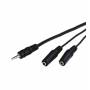 Wentronic - Goobay 3,5mm-Klinke-Adapterkabel, Schwarz, 0.2 m - Klinke 3,5 mm-Stecker (3-Pin, Stereo) > 2x Klinke 3,5 mm-Buchse (2-Pin, Mono)