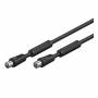 Wentronic - Goobay Antennen Anschlusskabel, 100% geschirmt, Ferrite, Schwarz, 1.5 m - IEC/Koax-Stecker <=> IEC/Koax-Buchse (50728)