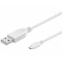 Microconnect - USBABMICRO18W, 1,8 m, USB A, Micro-USB B, USB 2.0, Mnnlich/Mnnlich, Wei