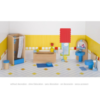 Goki 51903 - Puppenm? Badezimmer F?uppenhaus, 17 Teile, Holz 1