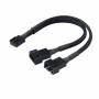 Akasa - PWM Fan Splitter - Netzsplitter fr Lfter - 4-polig PWM (M) zu 4-polig PWM (W) - 15cm - Schwarz (AK-CBFA04-15)