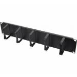 Dexlan - 48,30cm (19) Rangierfrontplatte, 5 x 60mm, 2HE, RAL 9005 schwarz fr eine saubere Kabelfhrung in 48,30cm (19) Netzw