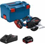 Bosch Powertools - Akku-Metallkreissge GKM 18V-50 Professional (blau/schwarz, 2x Li-Ionen Akku 5,0Ah, in L-BOXX)