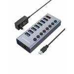 Graugear - GRAUGEAR USB-HUB 7x USB 3.0 Ports + 1 USB Schnelllader retail