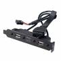Akasa - Internes USB 3.0/2.0 auf externes USB-C und 2x USB 2.0 Typ-A Adapterkabel - 40cm, schwarz (AK-CBUB53-40BK)