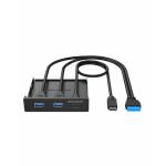 Graugear - GRAUGEAR Multi Frontblende 3-Fach USB-HUB, 1x USB-C,2x USB-A retail