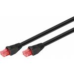 Wentronic - Goobay CAT 6 Outdoor-Patchkabel, U/UTP, Schwarz, 15 m - Kupfermaterial, PE-Auenmantel (55433)