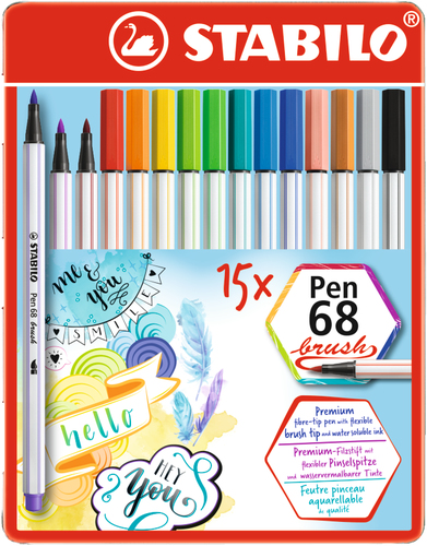 Stabilo Pen 68 Brush Tip Set of 6