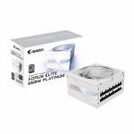 Gigabyte - GIGABYTE AORUS ELITE P850W ICE Fuente de Alimentacin - PCIe 5.0, 80 PLUS Platinum, Diseo completamente modular, Ventilador de 120 mm, Compatible con ATX 3.0, Enchufe UE