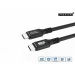 Microconnect - - USB-Kabel - USB-C (M) zu USB-C (M) - USB 3,2 Gen 2 5 A - 5,0m - USB-Stromversorgung (100 W), Support von 4K 60 Hz - Schwarz (U
