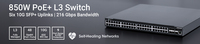 Intellinet 54-p Poe+ Managed Switch 6x10gbe 850w 1