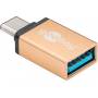 Wentronic - Goobay - USB-Adapter - USB Typ C (M) bis 9-polig USB Typ A (W) - Gold (56622)