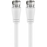 Wentronic - Goobay SAT Antennenkabel (class A+, >95 dB), 3x geschirmt, 5 m, Wei - F-Stecker > F-Stecker (vollstndig geschirmt) 