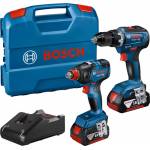 Bosch Powertools - Akku-Combo Kit GDX 18V-200 Professional + GSR 18V-55 Professional, 18Volt (blau/schwarz, 2x Li-Ionen Akku 4,0Ah, Schlagschrauber