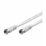 Wentronic - Goobay SAT Anschlusskabel, 100% geschirmt, Wei, 0.3 m - F-Stecker <=> F-Stecker (60722)