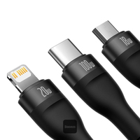 &nbsp;"Baseus-BBaseus USB/ USB-C cable 3v1 Flash Series 2, USB-C + Micro-USB + Lightning, 100 W, 1, 2 m, black (CASS03010101)-Baseus-Hardware/Electronic"