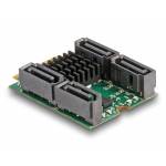 Delock - Converter M.2 Key B+ M Plug to 4 x SATA Plug with RAID and HyperDuo (61062)
