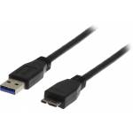 Deltaco - Deltaco USB3-005S cble USB 0,5 m USB 3.2 Gen 1 (3.1 Gen 1) USB A Micro-USB B Noir