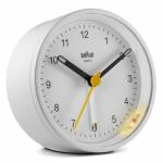 Braun - BC12W Klassischer analoger Wecker Schlummerfunktion und Licht, wei (BC12W)