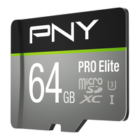 Pny Electronics - PRO Elite - Flash-Speicherkarte (microSDXC-an-SD-Adapter inbegriffen) - 64 GB - A1 / Video Class V30 / UHS-I U3 / Class10 - micr