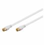 Wentronic - Goobay SAT Anschlusskabel, F-Quick, 100% geschirmt, vergoldet, Wei, 1.5 m - F-Stecker (Quick) <=> F-Stecker (Quick) (6274