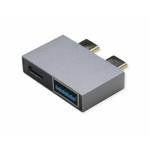 Roline - Adaptador USB 3.2 Gen 2, 2x USB Tipo C - 1x Tipo A + 1x C, ST/ BU, color plata (12.03.2946)